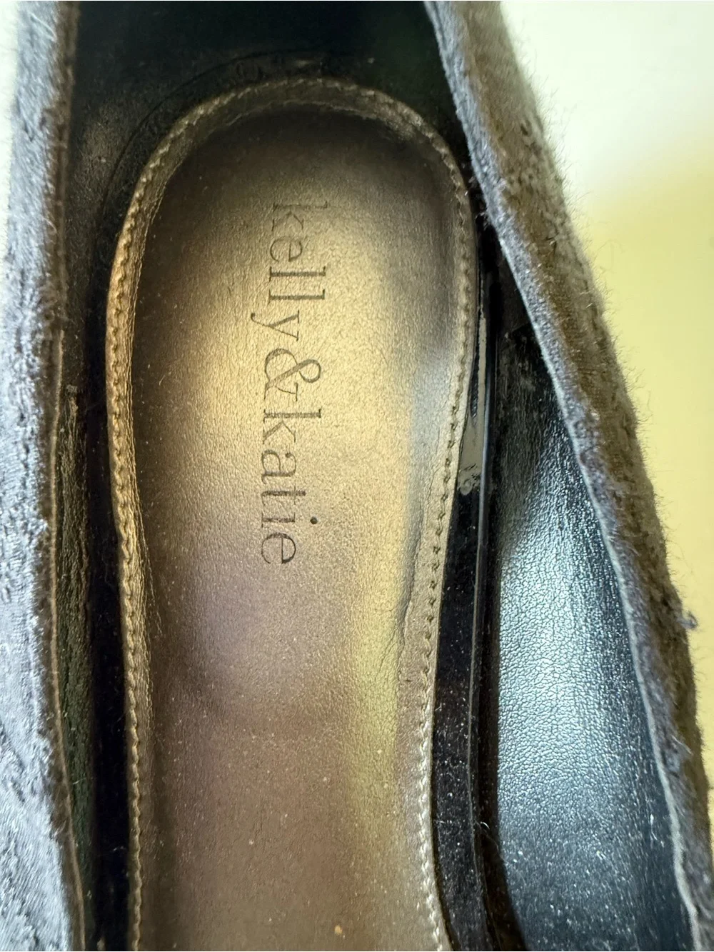 Kelly & Katie Black Peep-Toe Bow Flats Sz 10
